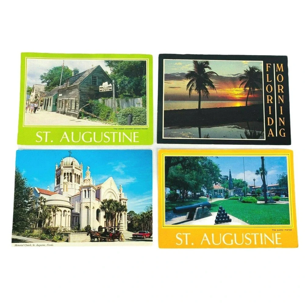 Set of 4 Vintage St Augustine Florida‎ Postcards